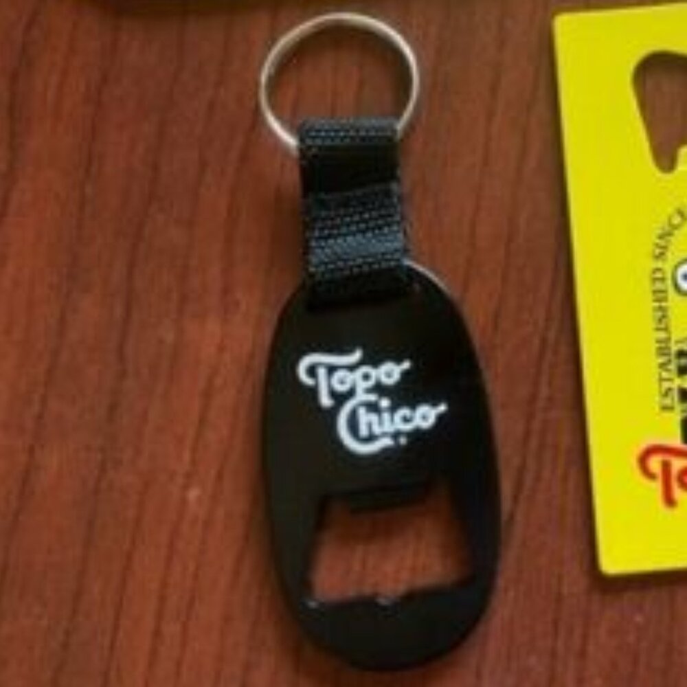 Topo Chico Black Bottle Opener Key Ring